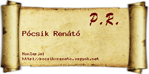 Pócsik Renátó névjegykártya